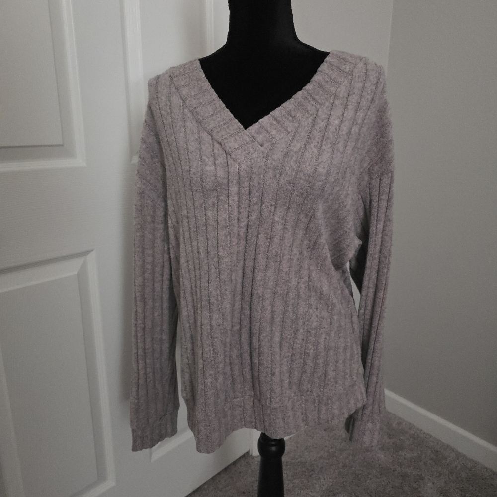 Lavender V-Neck Sweater